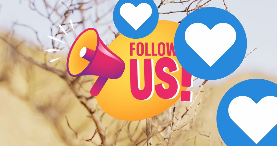 Engaging Social Media Icons on Natural Backdrop