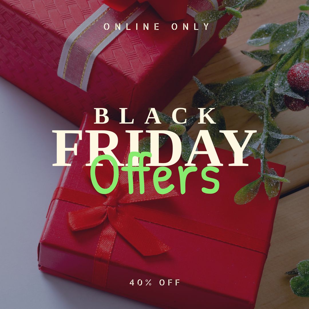 Black Friday Offers Digital Advertisement with Gift Boxes