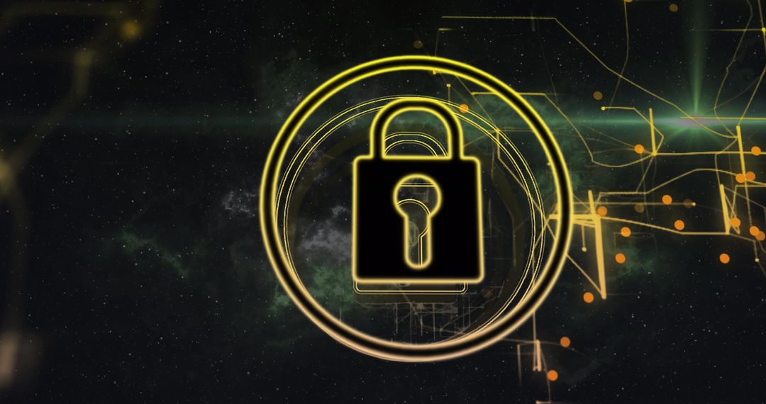 Futuristic Padlock Icon Representing Digital Security