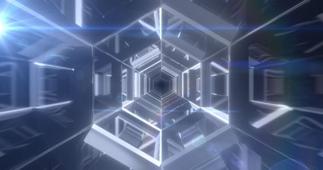 Abstract Glowing Hexagon Shapes in Hypnotic Motion