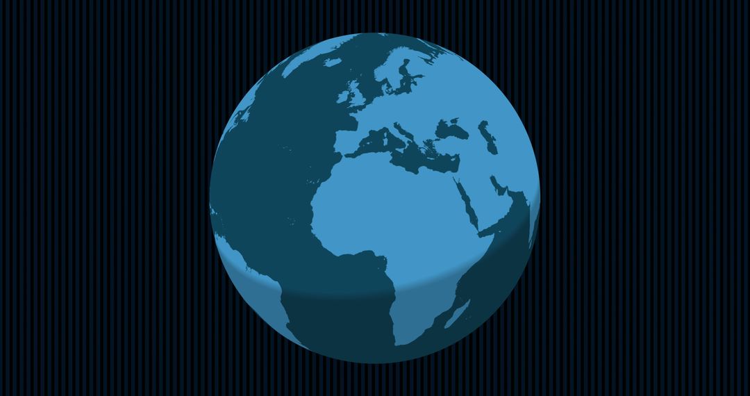 Digital Blue Globe on Dark Background Represents Global Business