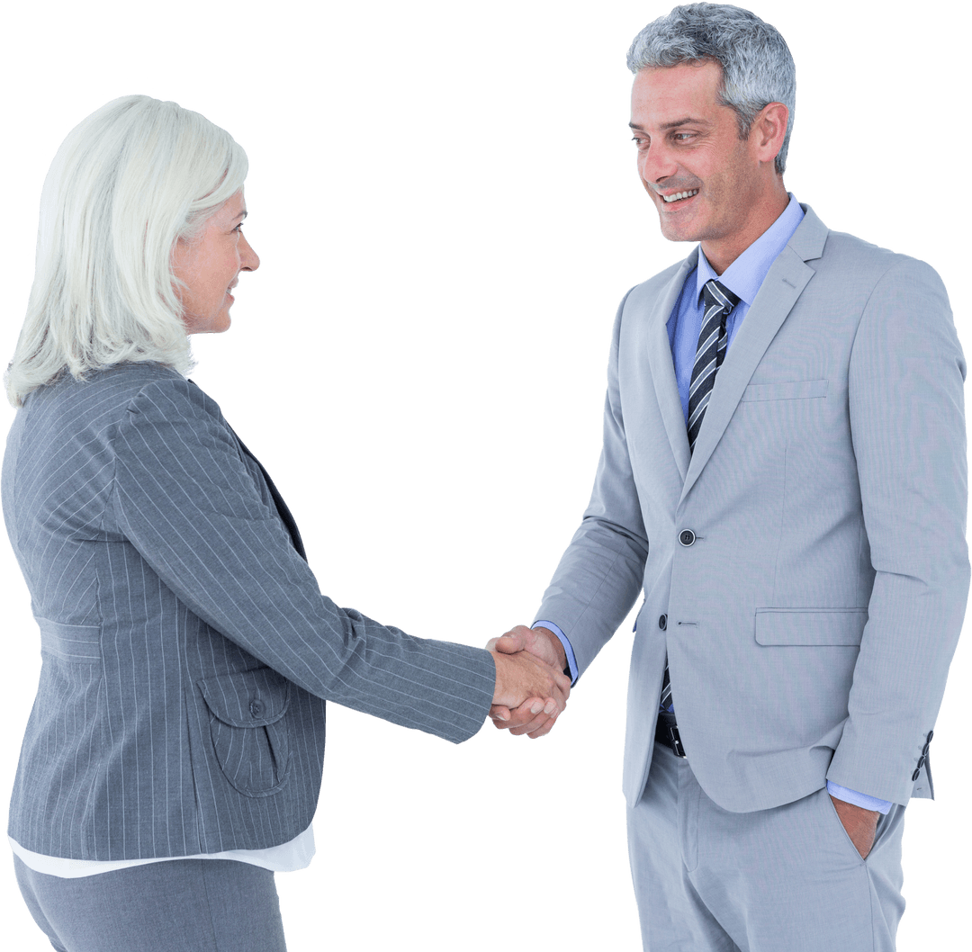 Confident Professionals Shaking Hands Transparent Background