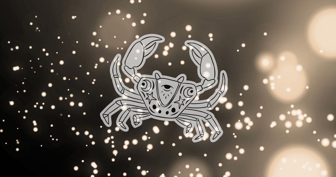 Cancer Zodiac Sign with Shimmering Light Background