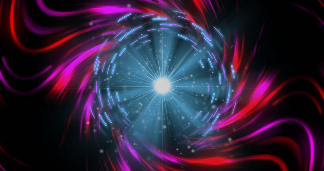 Abstract Neon Vortex with Swirling Cosmic Energy