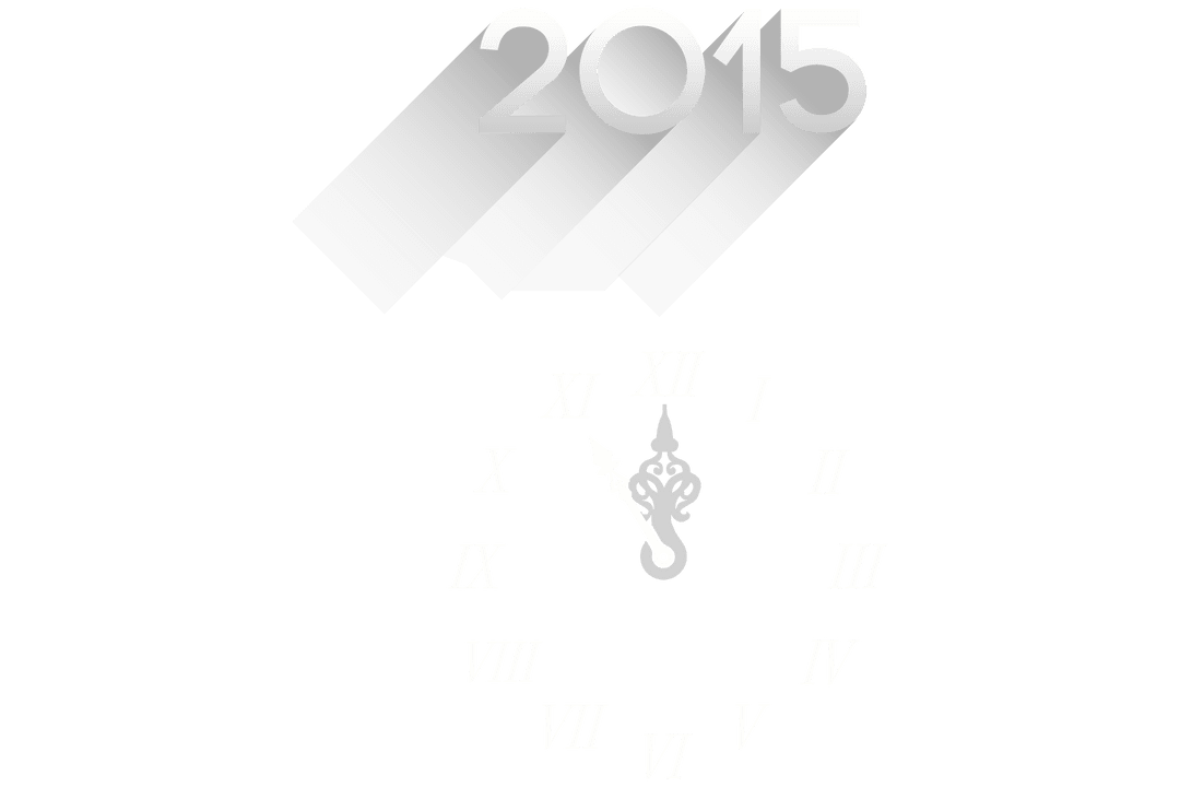 New Year 2015 Clock on Transparent Background Illustration