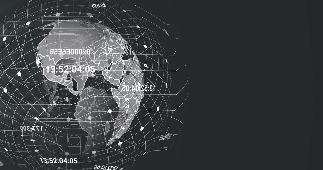 Global Digital Data Interface with Futuristic Design