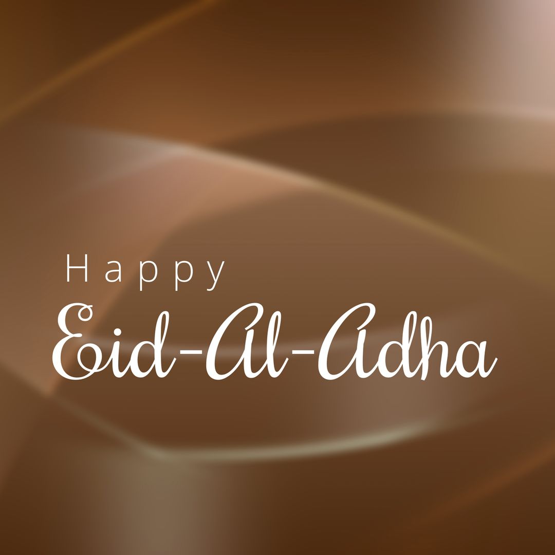Eid-Al-Adha Celebration Greetings with Elegant Brown Background