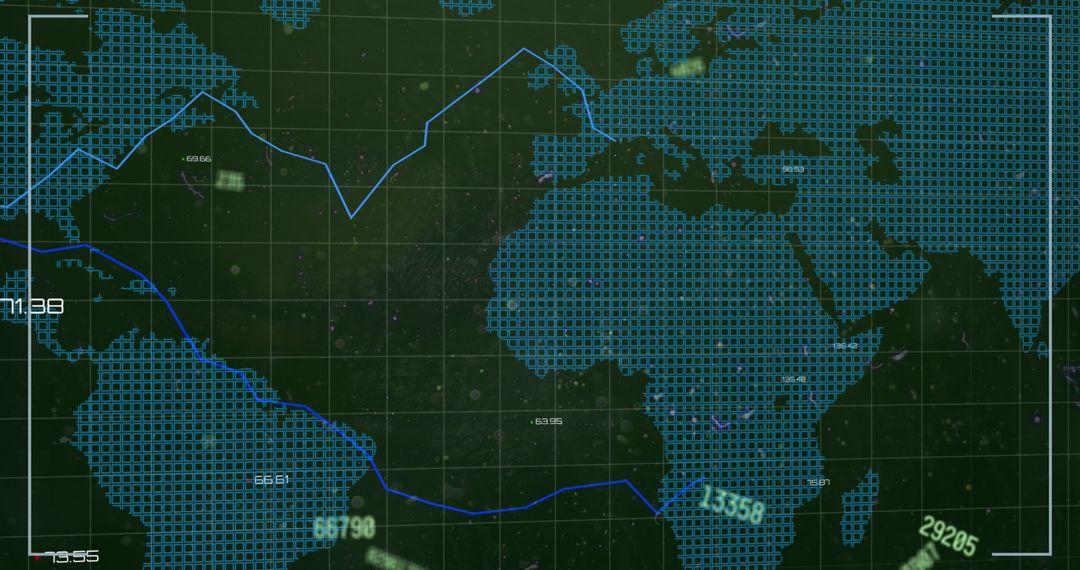 Digital World Map with Data Processing Interface - Free Images, Stock Photos and Pictures on Pikwizard.com