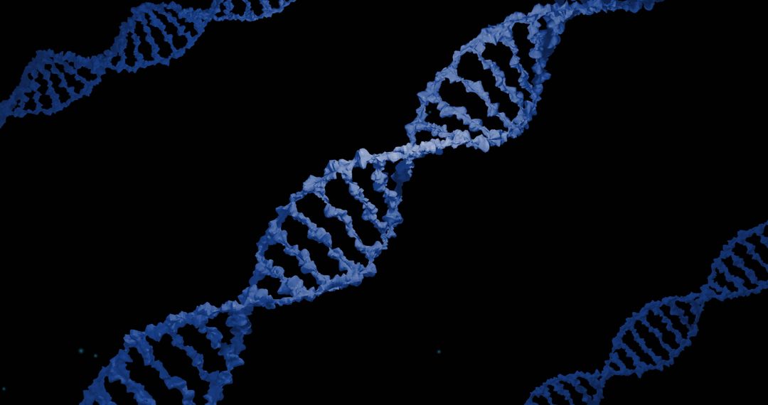 Futuristic DNA Helix Glowing in Molecular Space