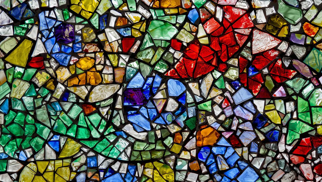 Colorful Stained Glass Mosaic Art Boasting Vibrant Abstract Patterns
