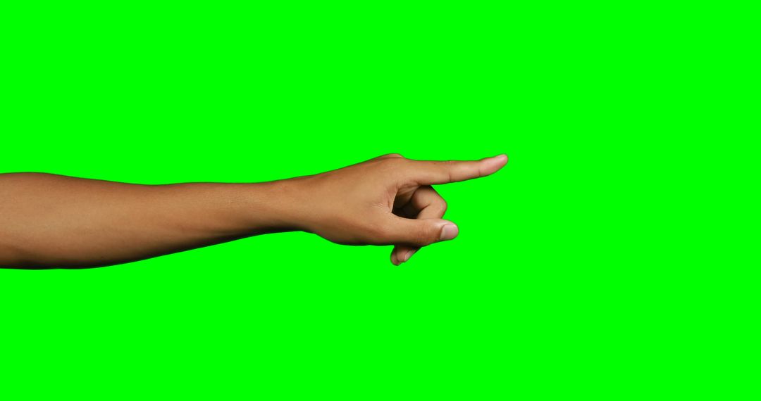 Hand Pointing Against Green Chroma Key Background - Free Images, Stock Photos and Pictures on Pikwizard.com