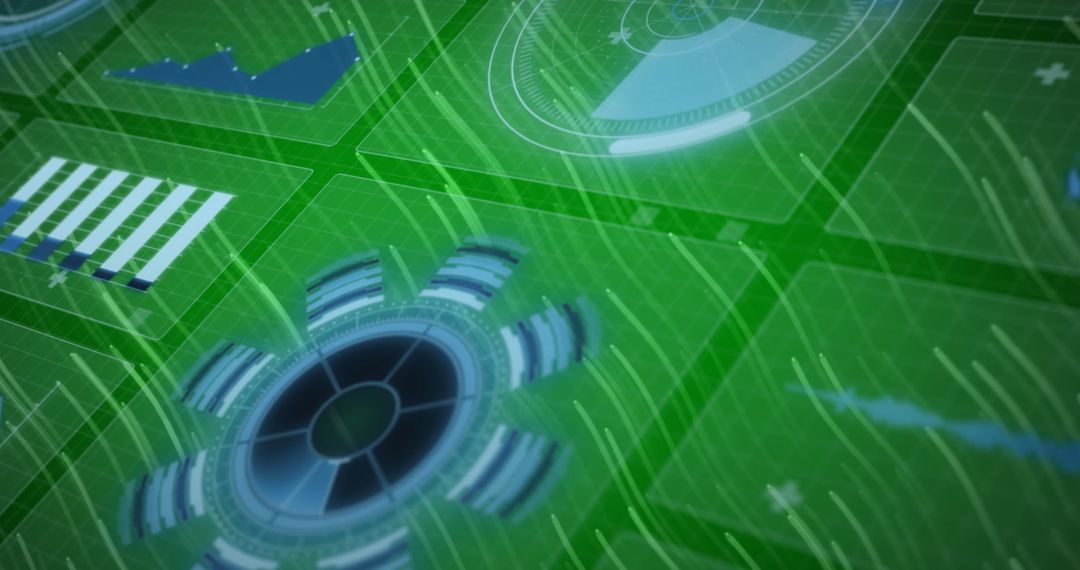 Futuristic Holographic Data Interface with Floating Analytics Panels