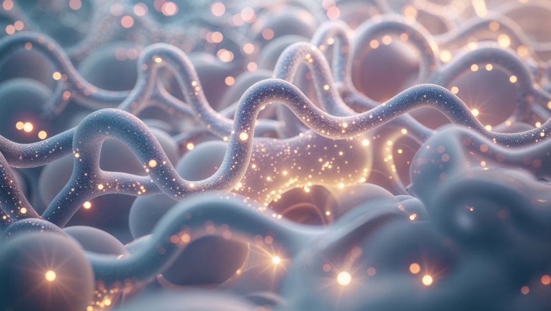 Futuristic Digital Network with Glowing Gold Elements