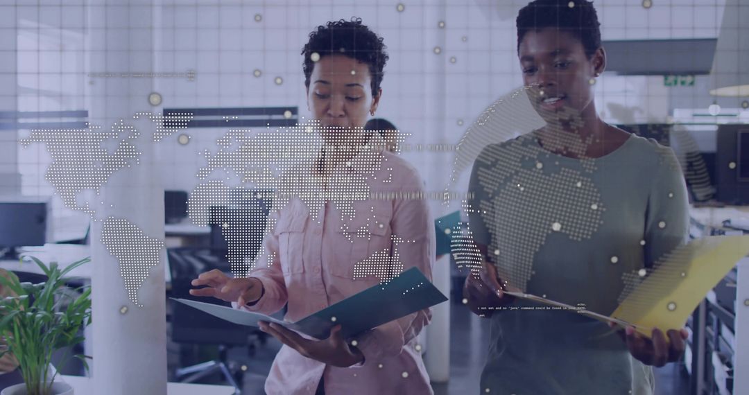 Global Business Collaboration Between Colleagues in Modern Office