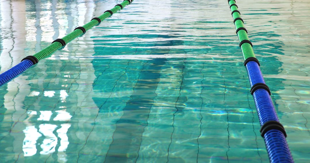 Empty Indoor Swimming Pool with Colorful Lane Dividers - Free Images, Stock Photos and Pictures on Pikwizard.com