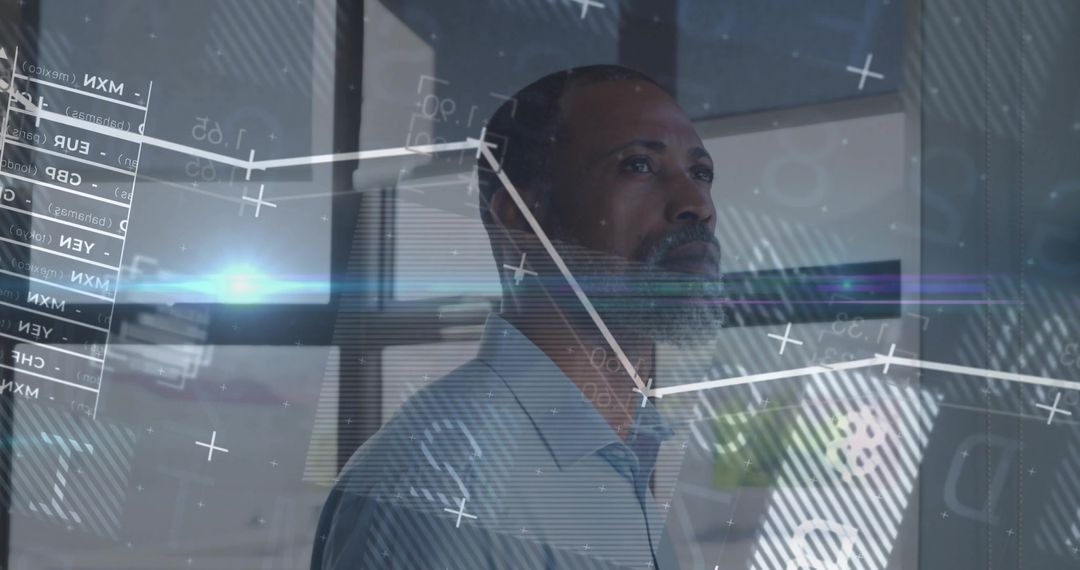 Business Executive Analyzing Digital Data in Modern Office Environment