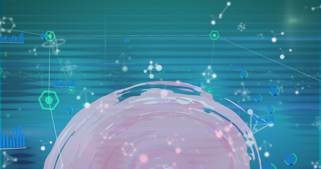 Abstract Network and Molecule Connections on Blue Background