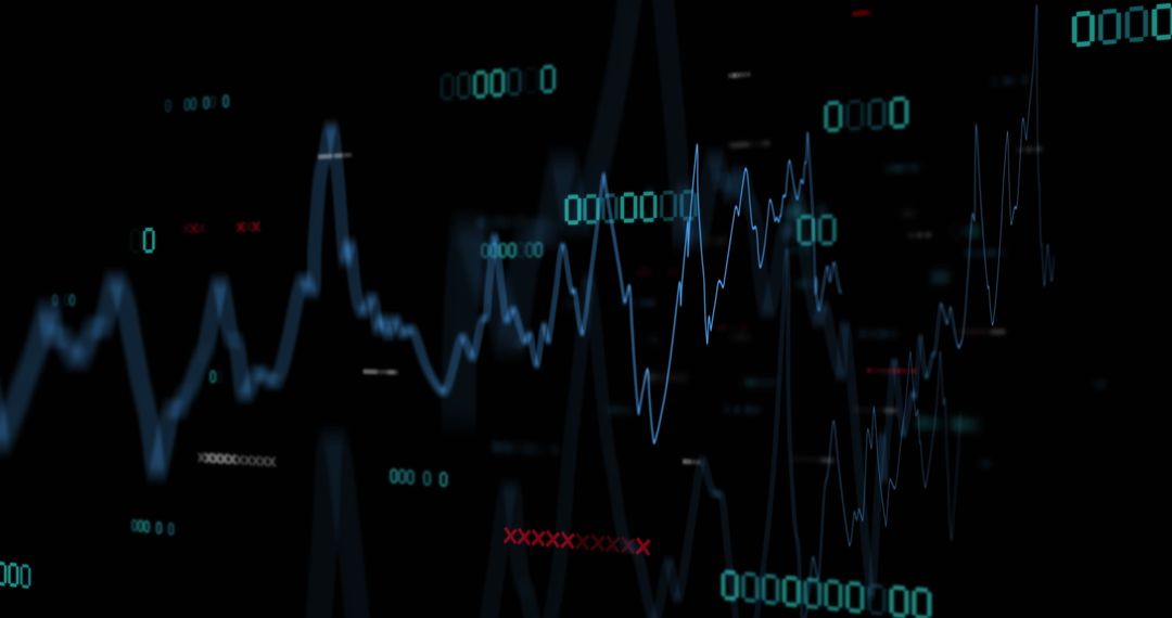 Digital Blue Financial Graph and Data Processing Concept