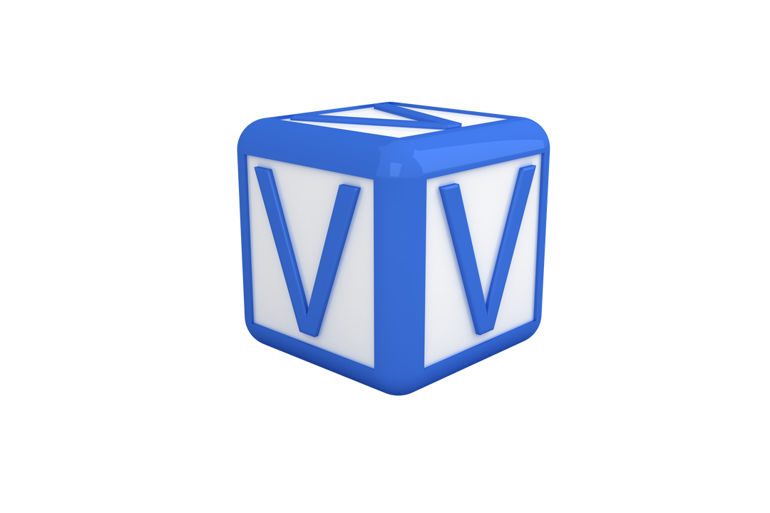 Blue Block with Letter V on Transparent Background - Download Free Stock Images Pikwizard.com