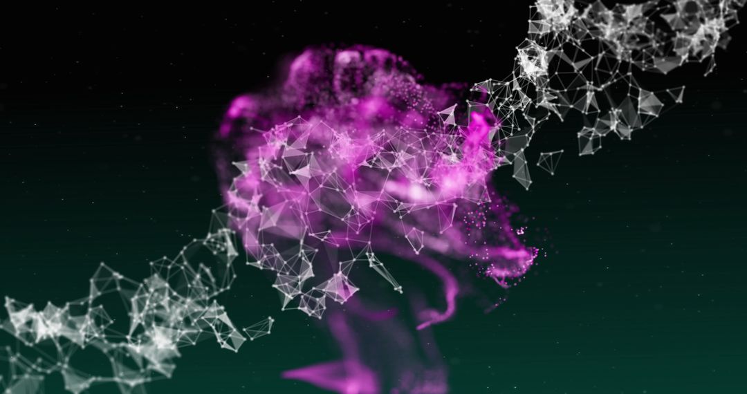 Futuristic Abstract Geometric Network with Purple Hues