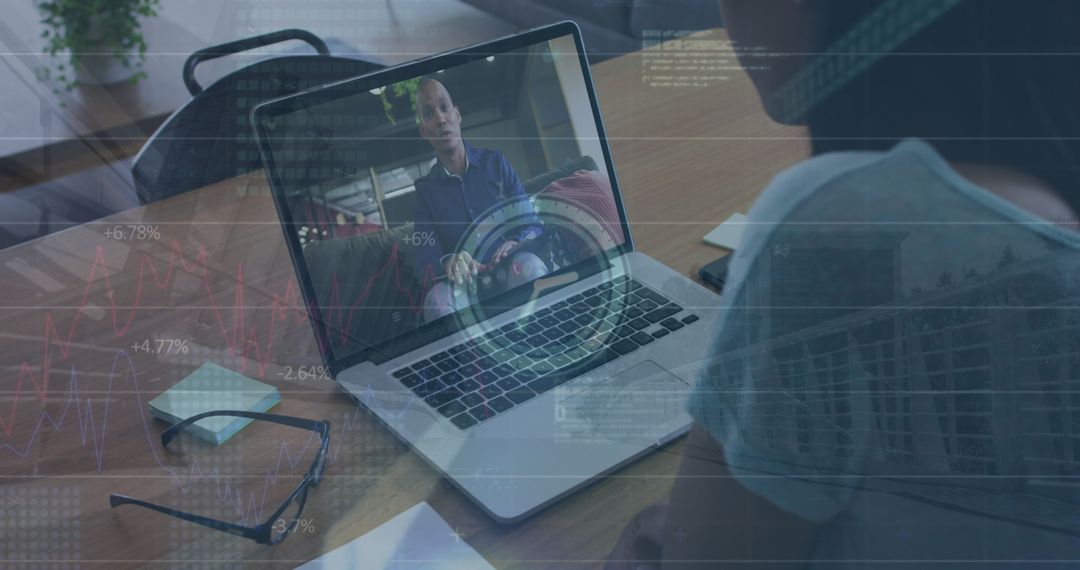 Virtual Business Meeting with Overlay of Data and Analytics