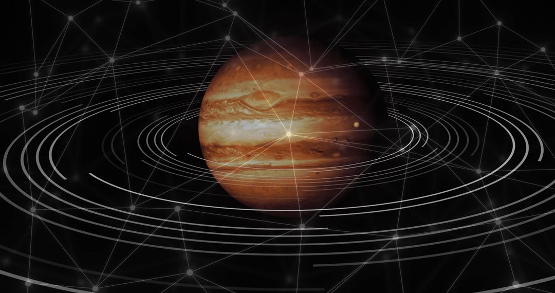 digital representation of planet jupiter with network connections - Free Images, Stock Photos and Pictures on Pikwizard.com