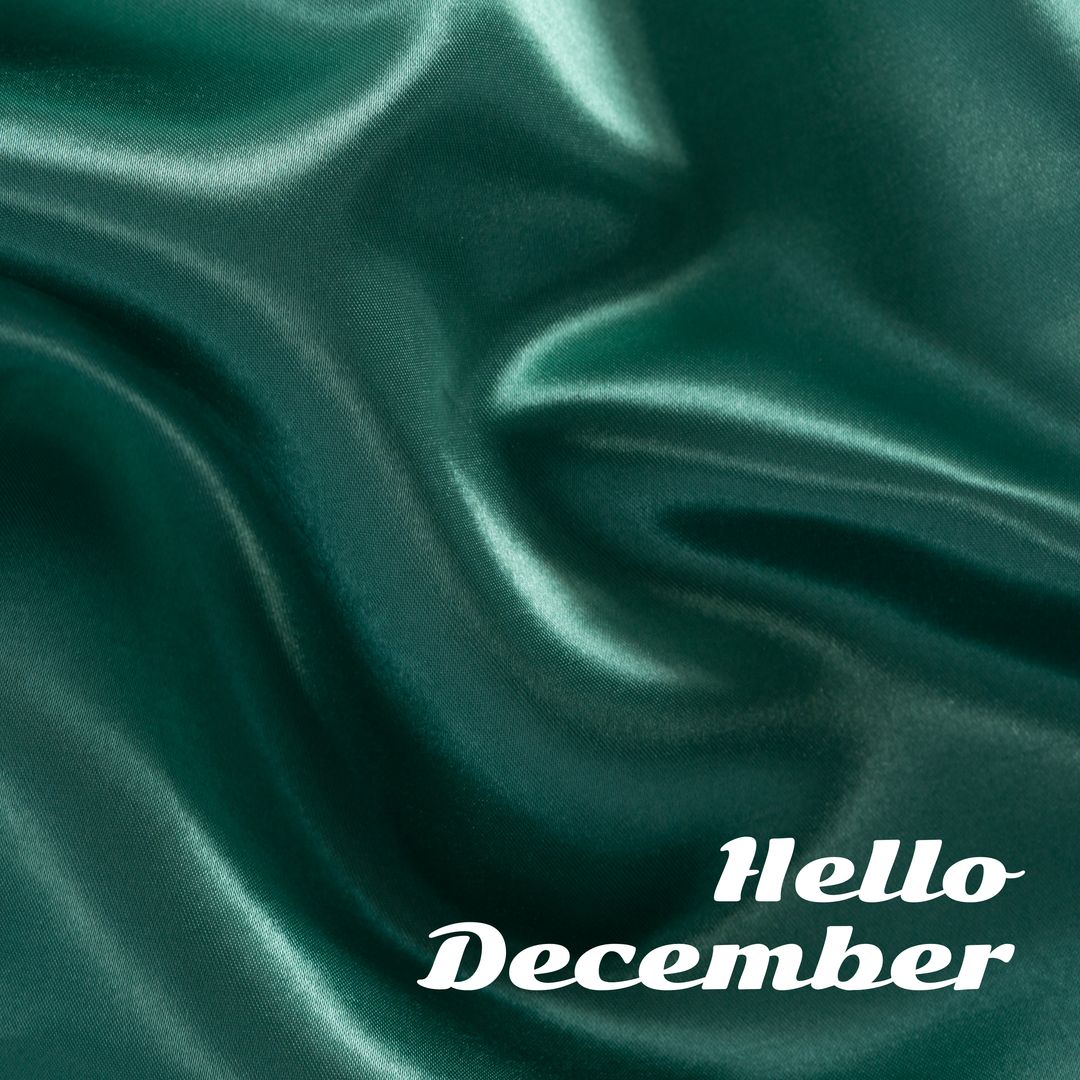 Hello December Text on Luxe Shiny Green Background - Download Free Stock Templates Pikwizard.com
