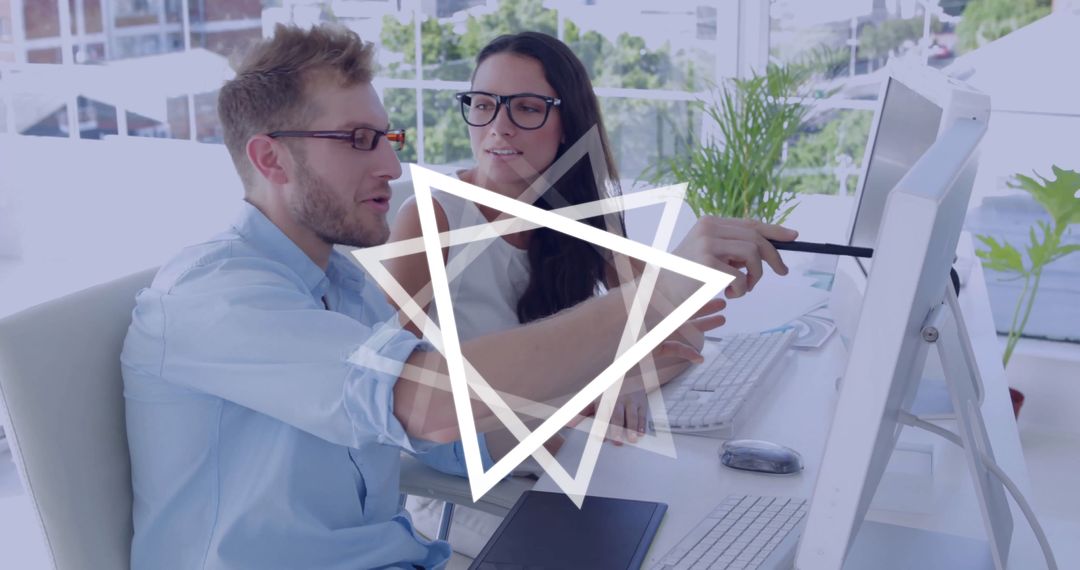 Modern Office Collaboration Team Discussing Project