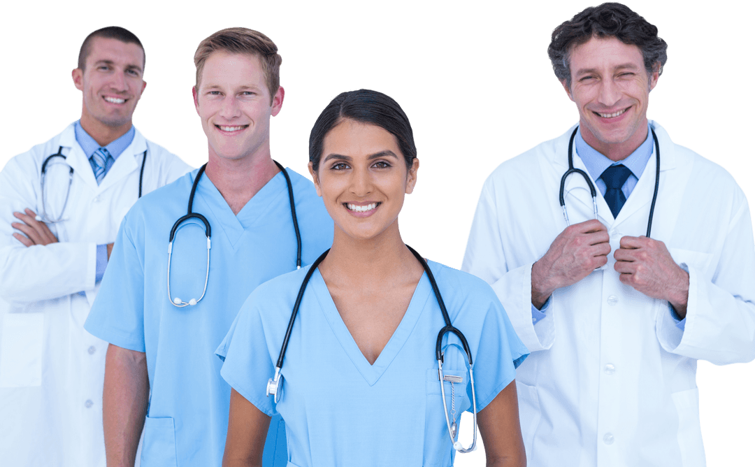 Smiling Medical Professionals on Transparent Background