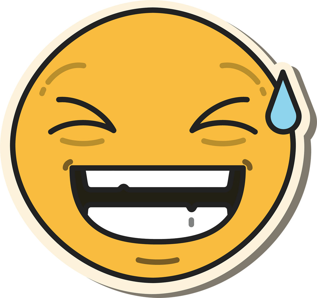 Transparent Background Smiling Yellow Emoji with Sweat Drop - Download Free Stock Images Pikwizard.com