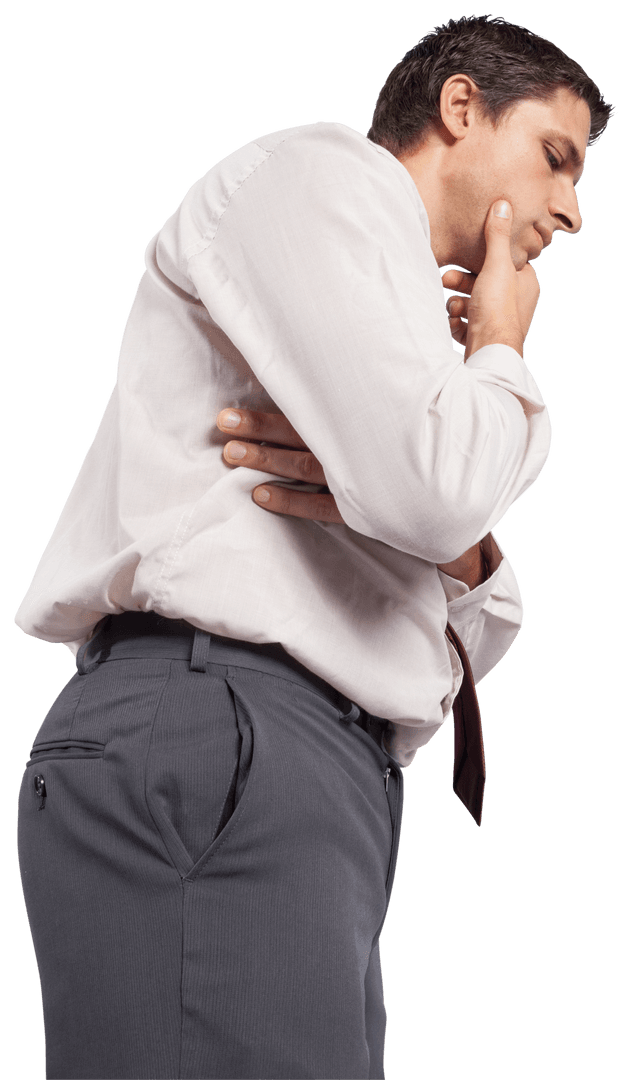 Transparent Thoughtful Businessman Contemplating Ideas