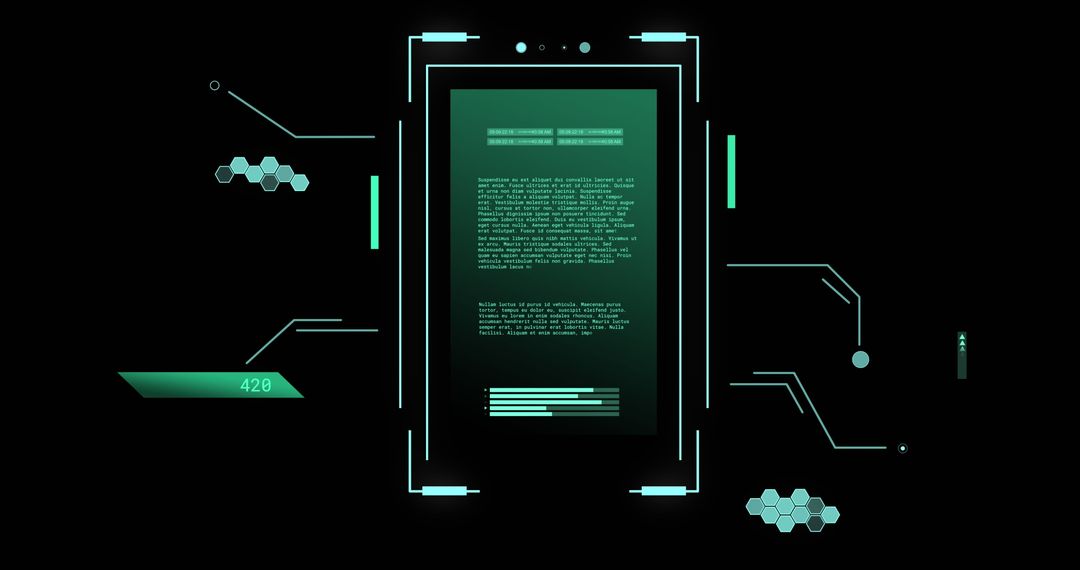 Futuristic Tech Interface with Scientific Data Visualization