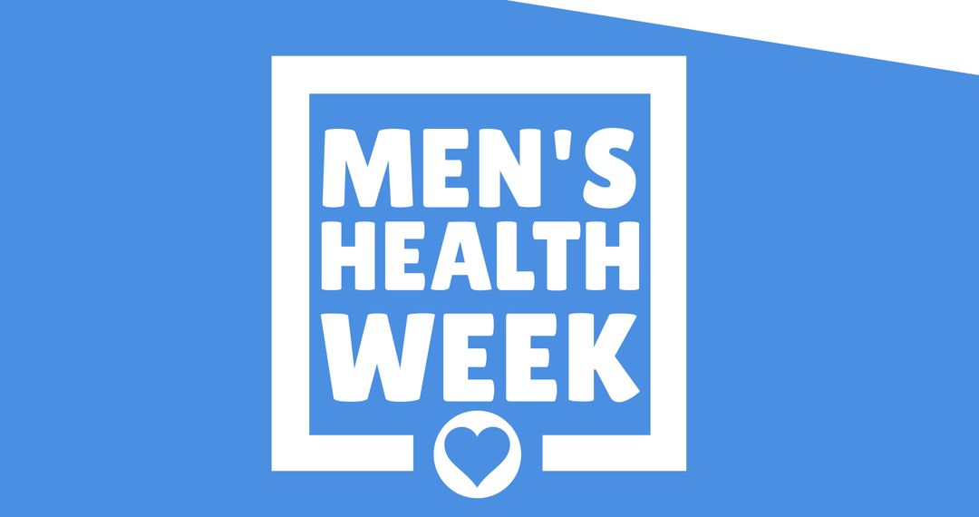 Men's Health Week Concept on Blue Background with Heart