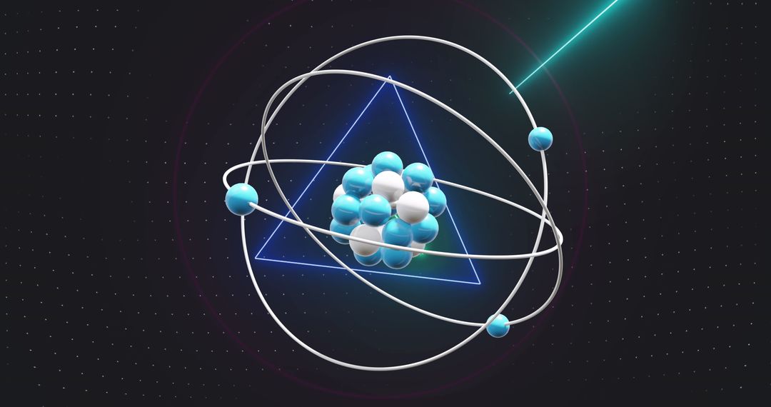 Futuristic Atomic Model with Neon Elements Concept - Free Images, Stock Photos and Pictures on Pikwizard.com