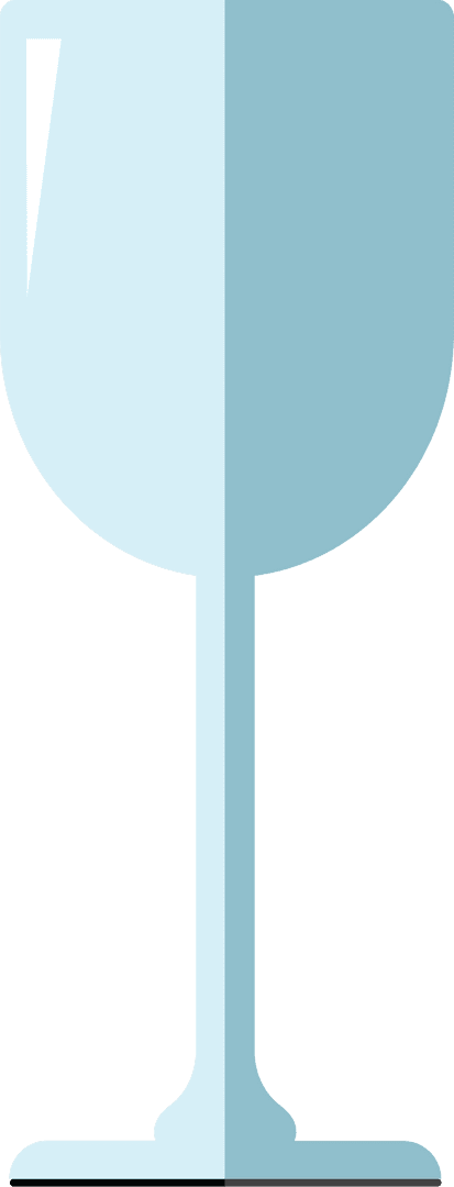 Minimalist Blue Wine Glass on Transparent Background Illustration