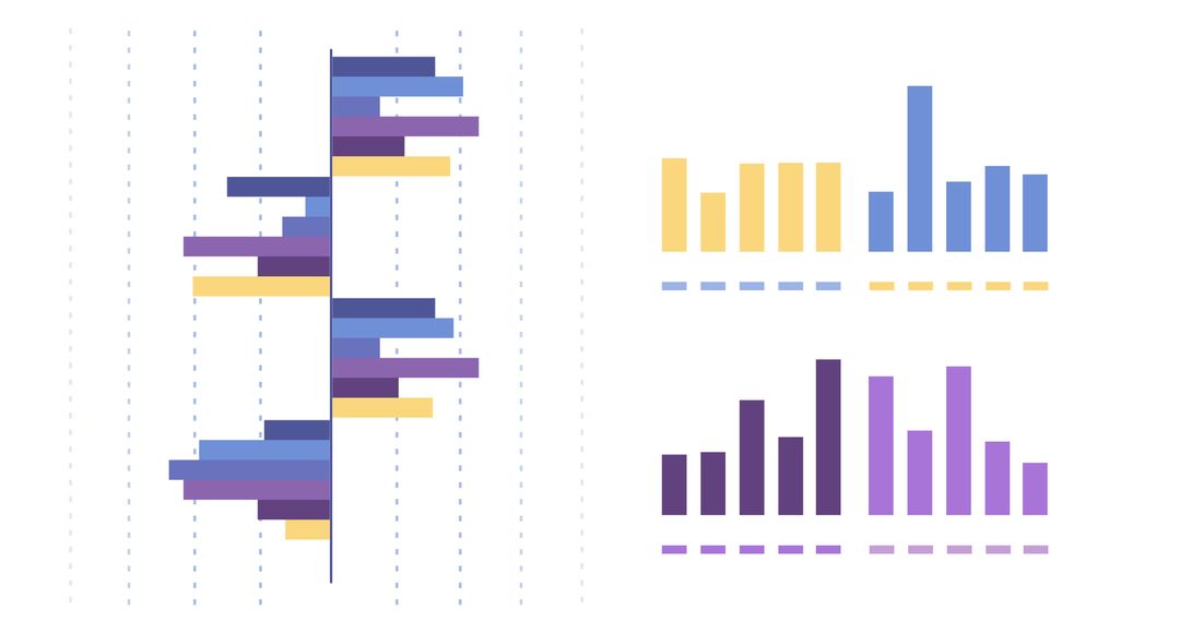 Colorful Bar Graphs Showing Data Analysis Trends