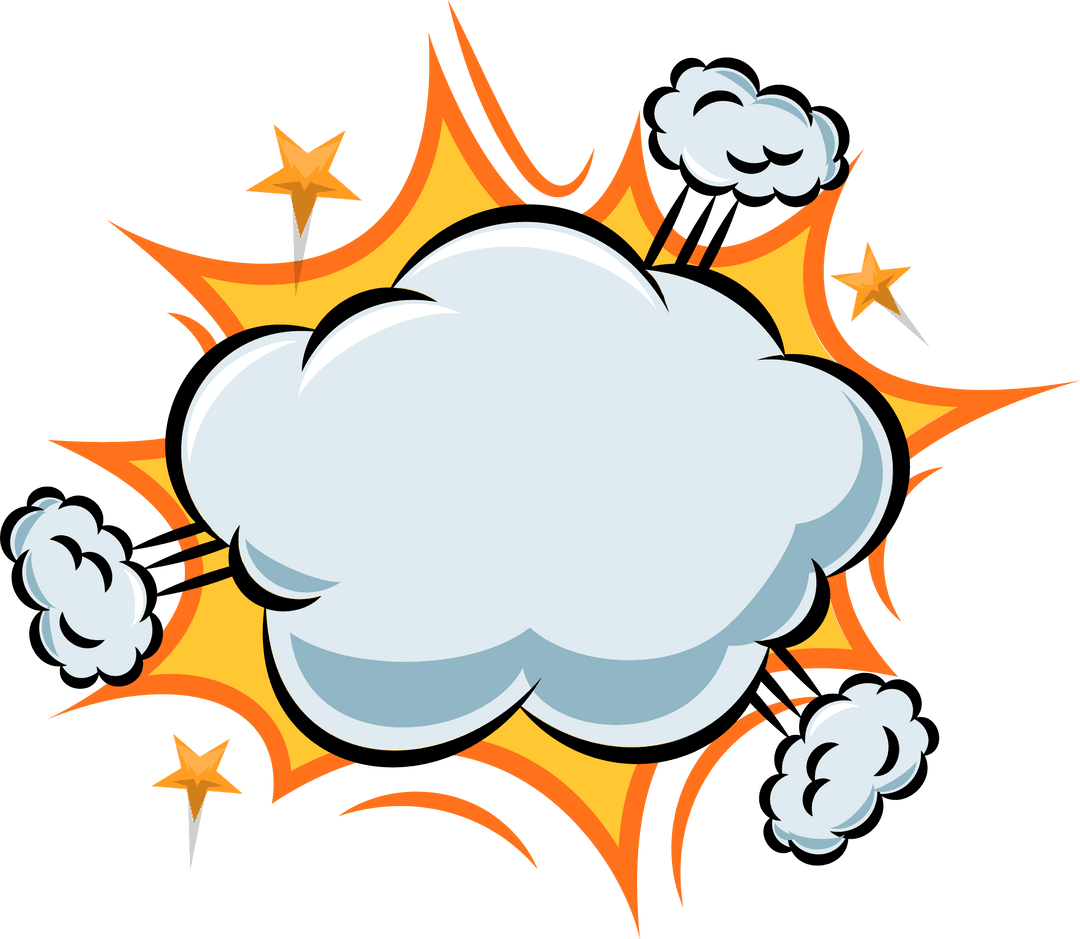 Energetic Starburst Cloud with Transparent Background