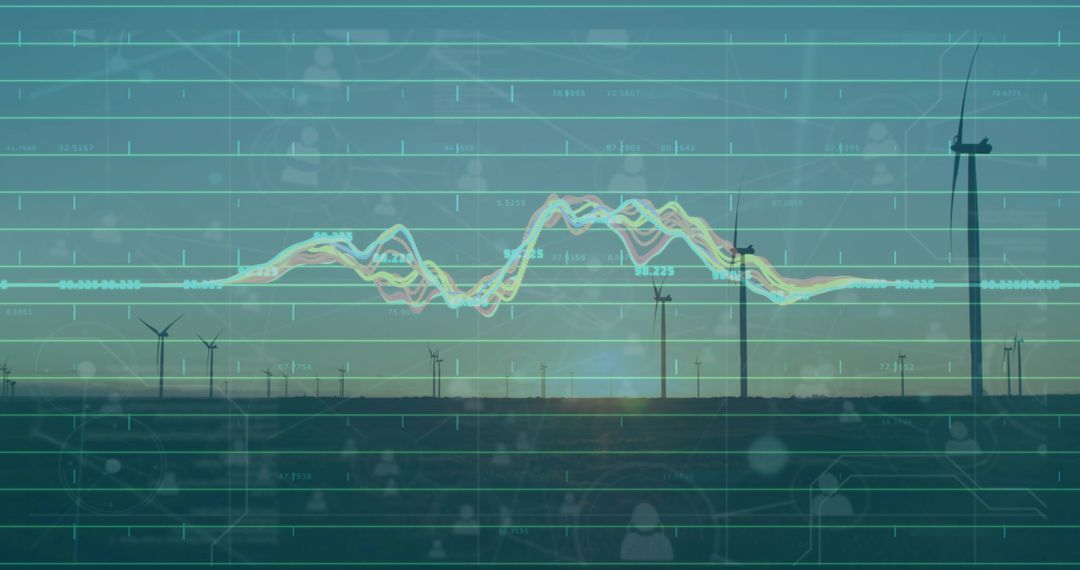 Dusk Wind Turbines Illustrating Renewable Energy's Digital Future