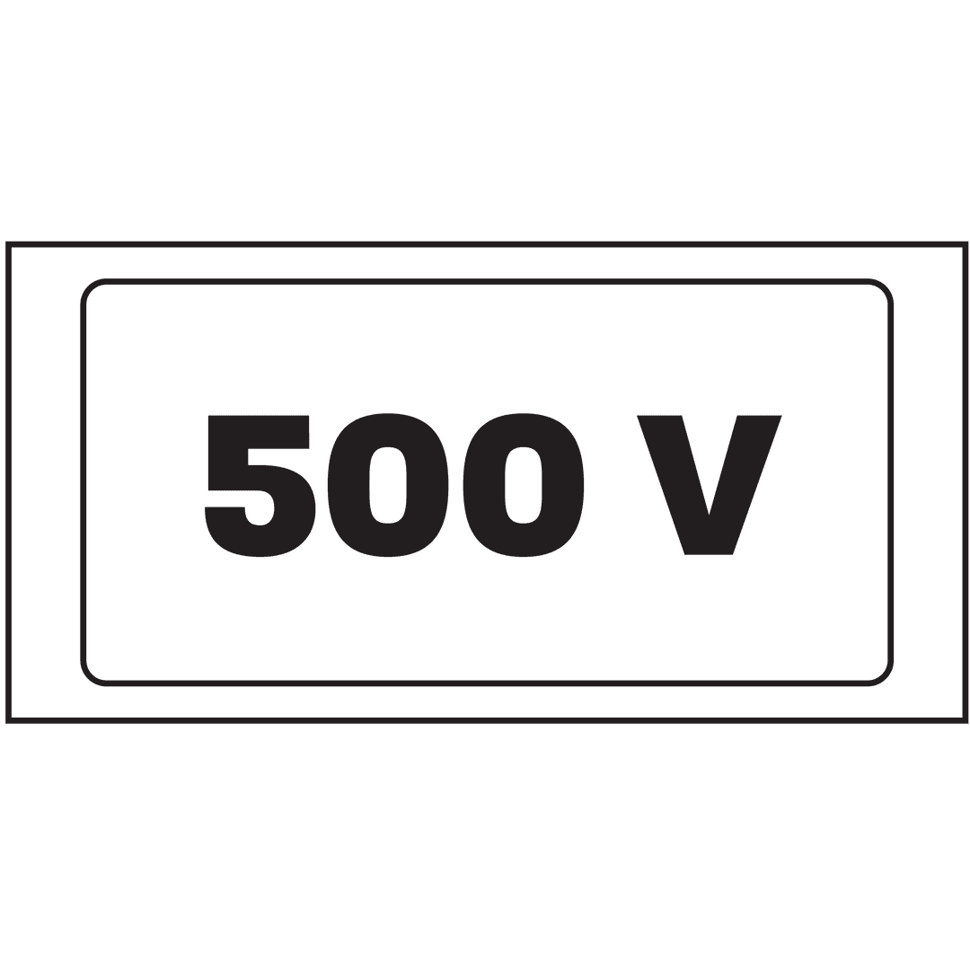 500V Text Illustration on Transparent Background for Electricity Concept