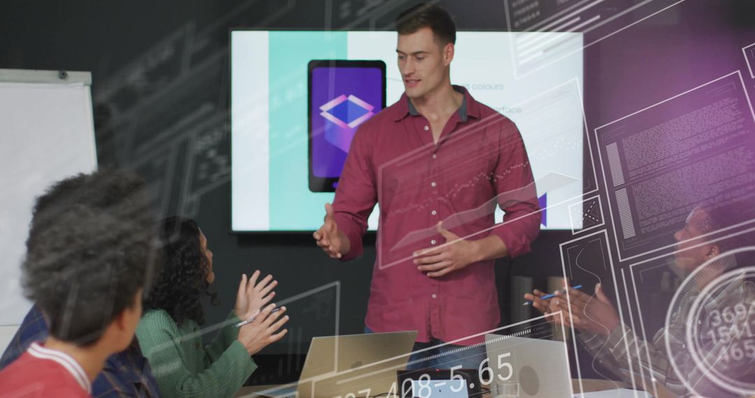 Business Team Collaborating During Data-Driven Strategy Meeting