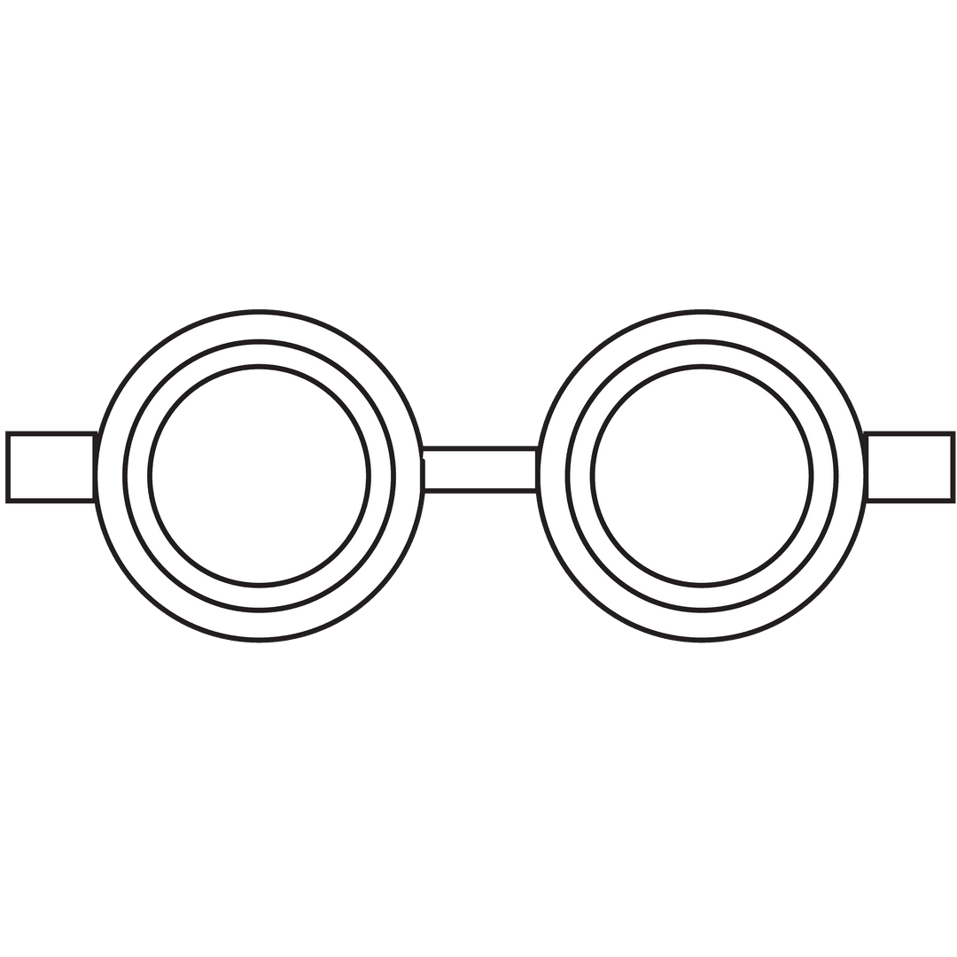 Round Glasses Vector on Transparent Background Isolated for Eye Protection
