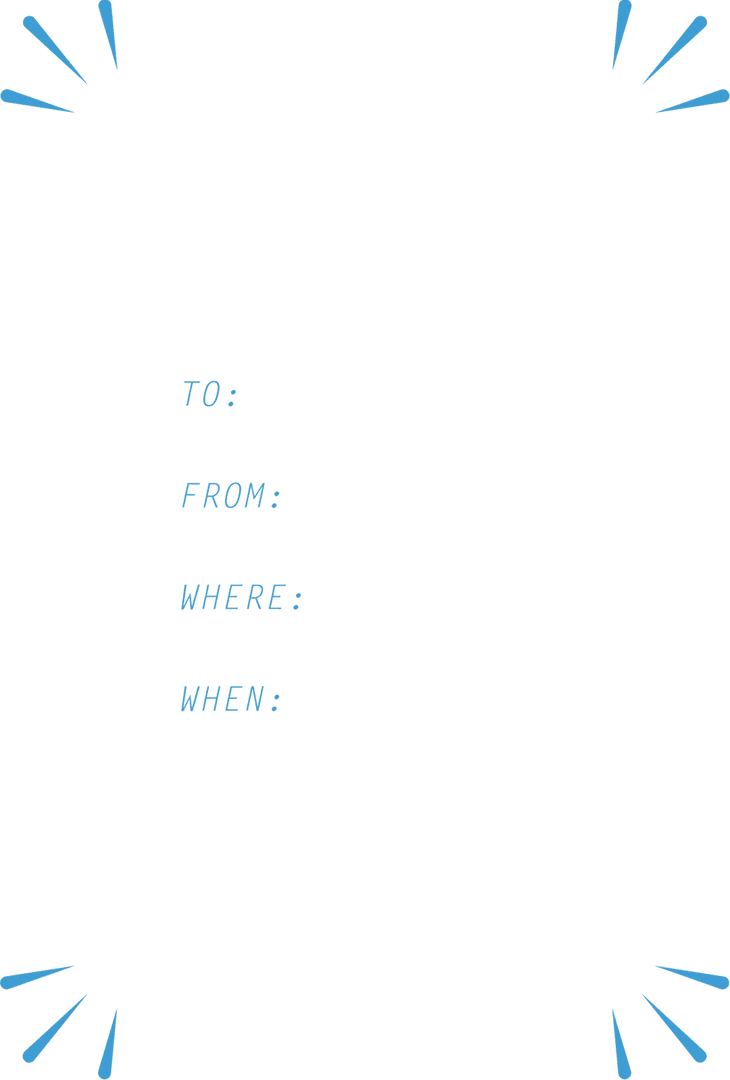 Transparent Celebration Invitation with Blue Decorative Accents