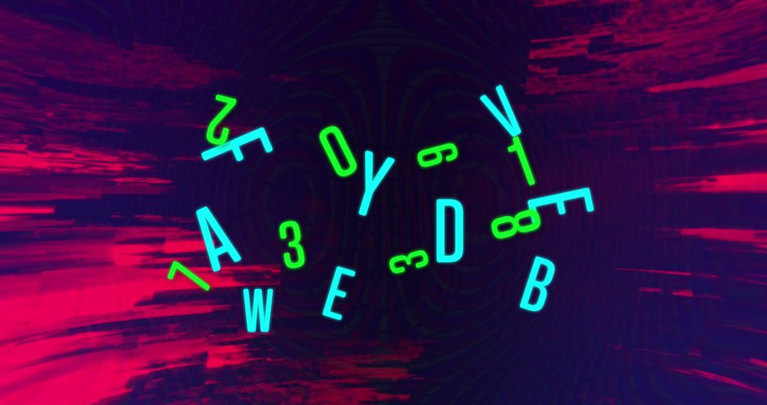 Dynamic Digital Interface with Vibrant Letter Puzzle