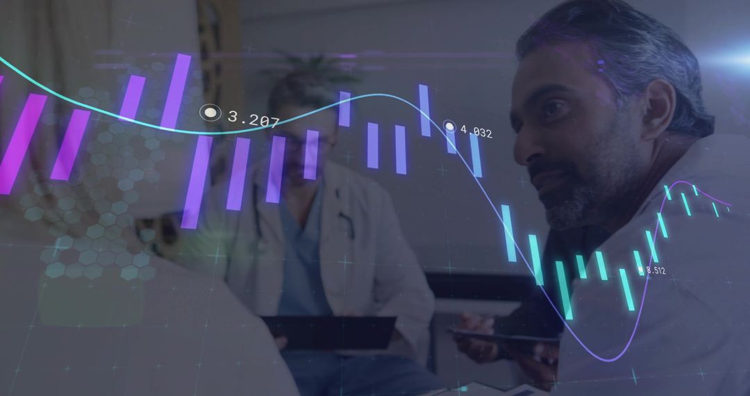 Medical Team Analyzing Data Visualization in Hospital Setting