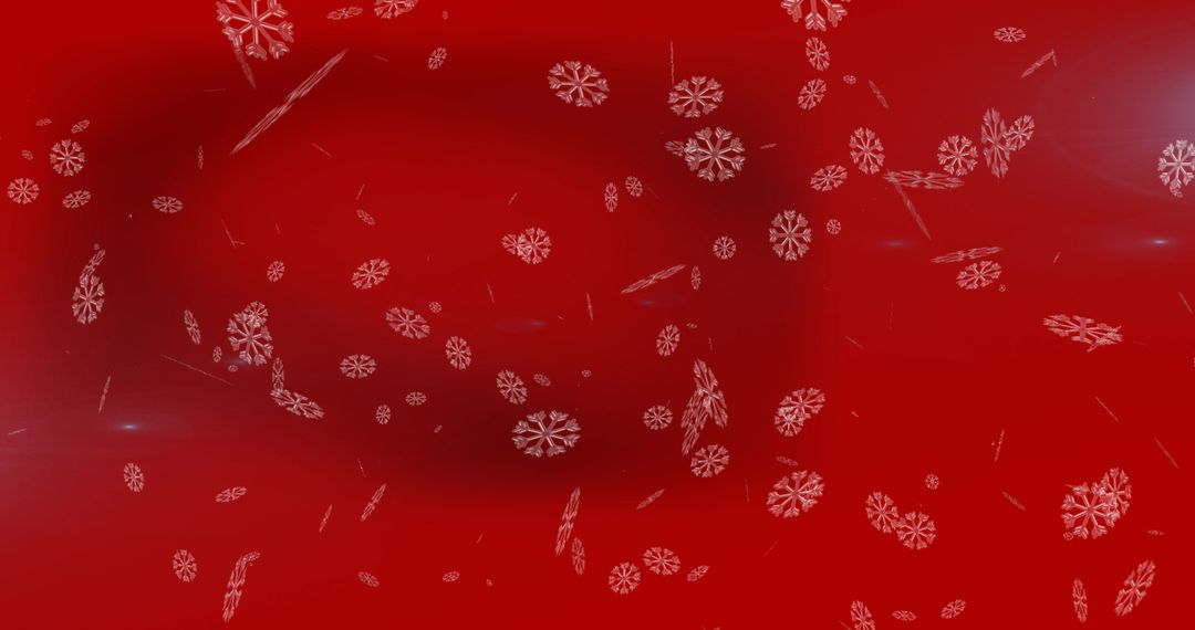 Festive Falling Snowflakes on Red Background for Holiday Design
