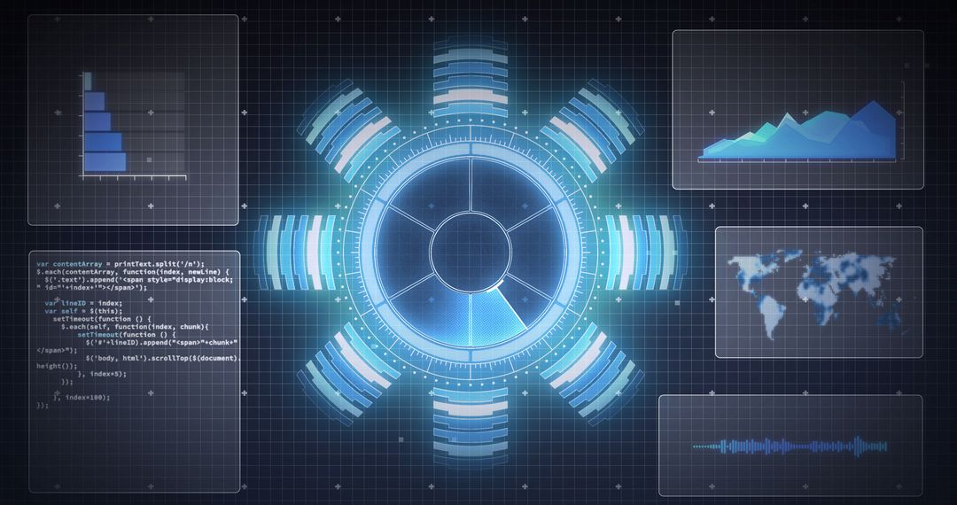 digital interface with data processing and global connections - Free Images, Stock Photos and Pictures on Pikwizard.com
