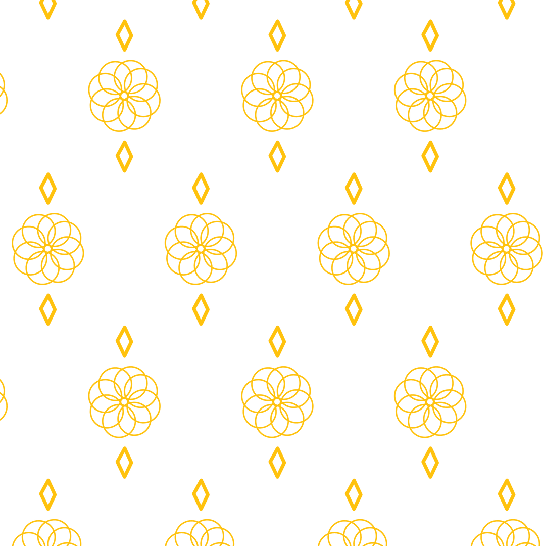 Yellow Floral Pattern with Transparent Black Background