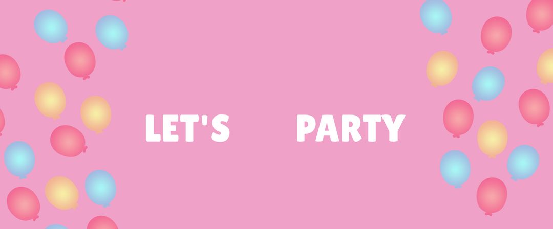 Colorful Balloon Party Invitation With Pink Background