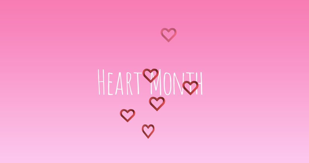 Heart Month Celebration with Pink Background and Hearts