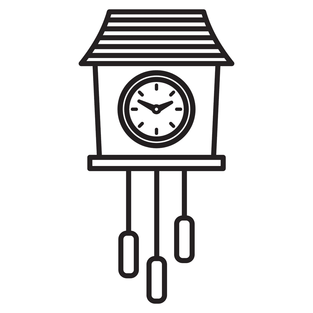 Retro Wall Clock Concept on Transparent Background